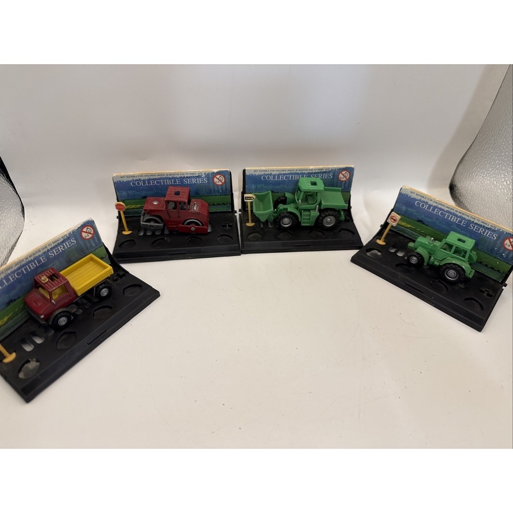 4 Smart Toys Collections Tractor,‎ Dump Bed Truck, Steam Roller,Signs